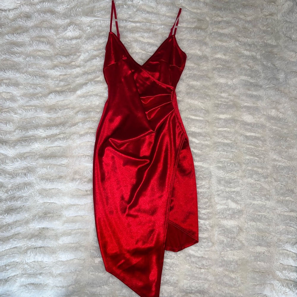 Silky red dress